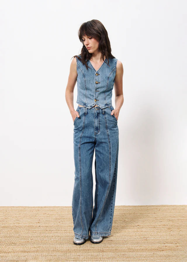 Carima Denim Suit Vest - Blue