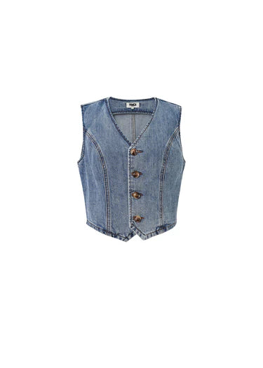 Carima Denim Suit Vest - Blue