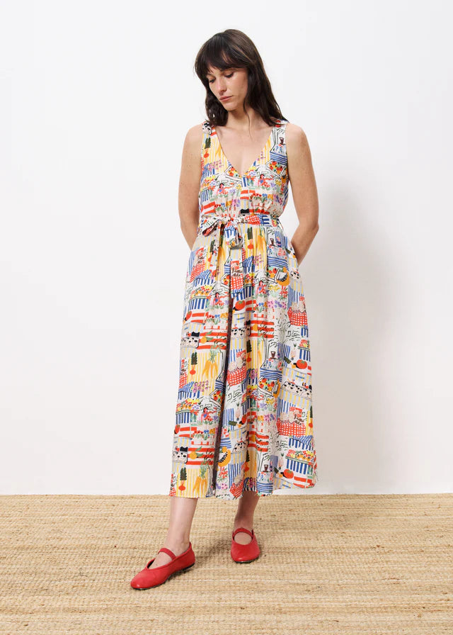 Achouak Dress - White & Patterns