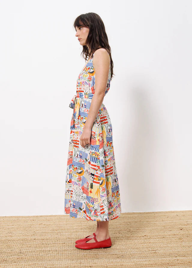 Achouak Dress - White & Patterns