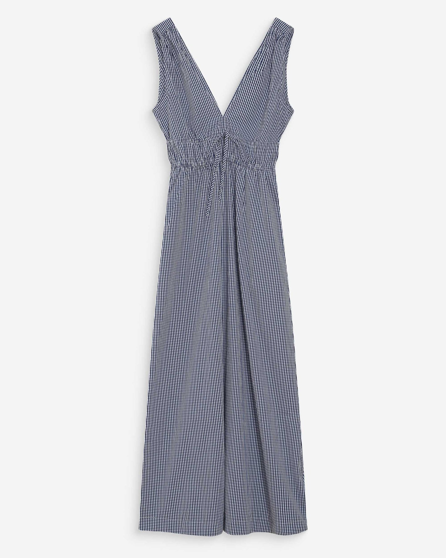 Velmira Long Checked Dress - Marine