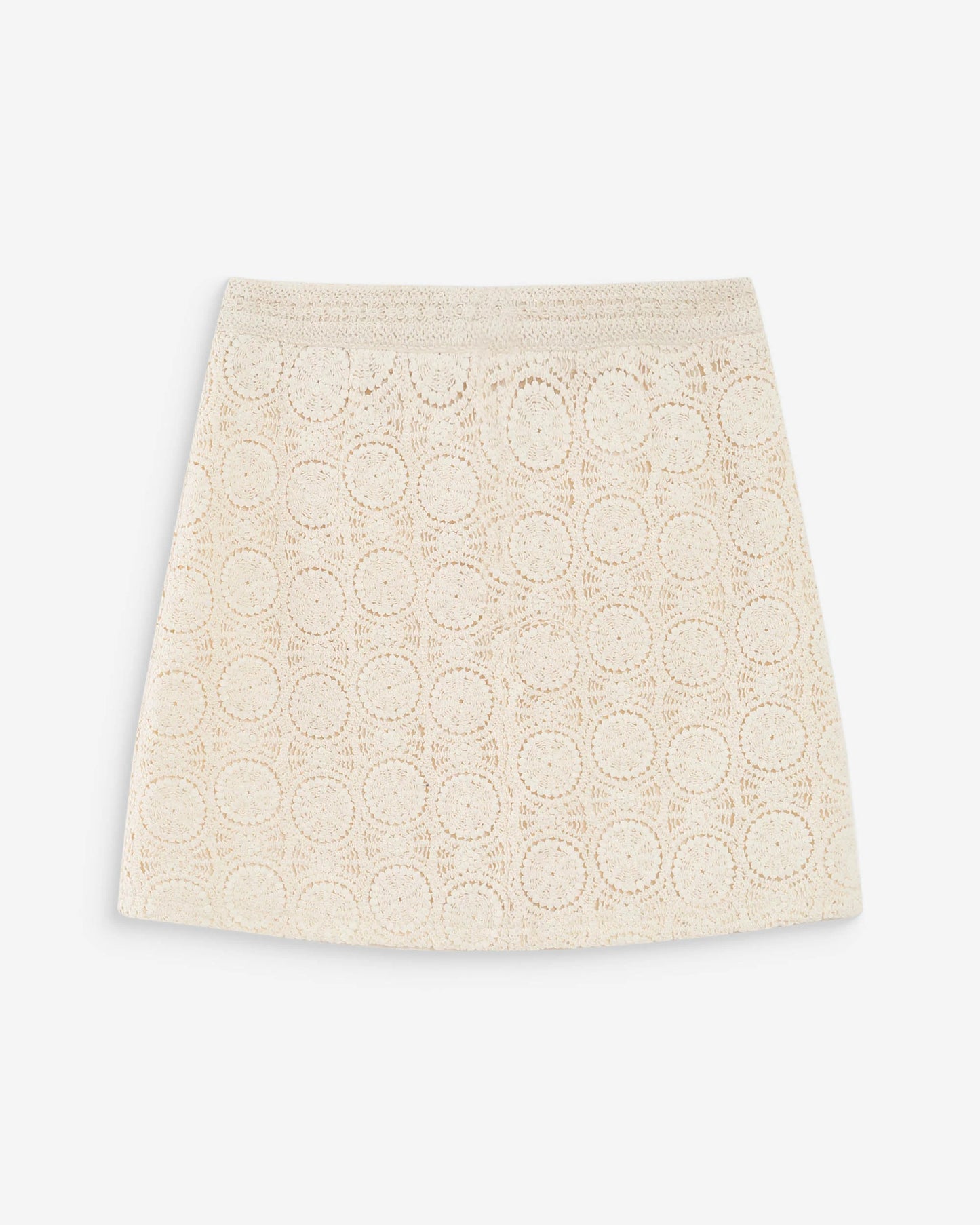 Victora Short Crochet Skirt - Ecru