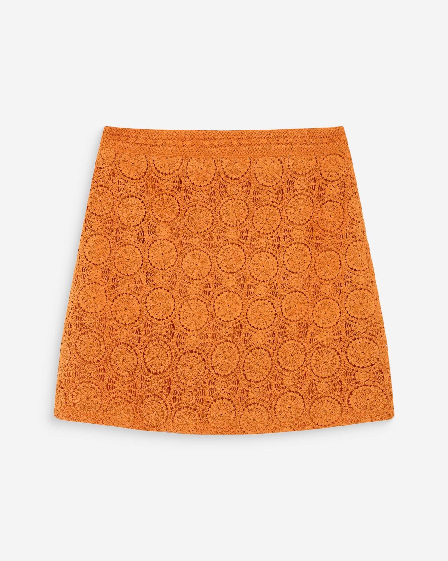 Victora Short Crochet Skirt - Gold Orange