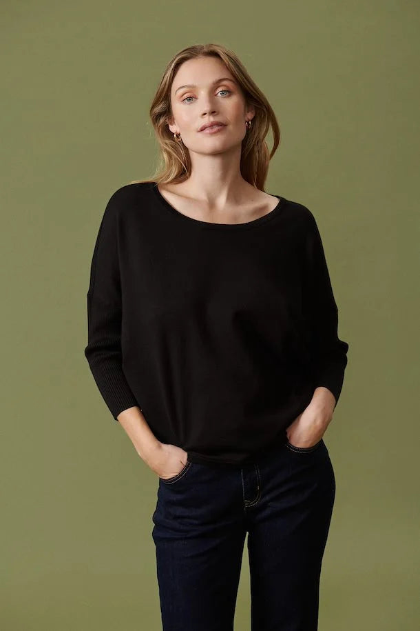 MilaSZ Round Neck Pullover - Black