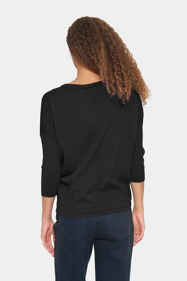 MilaSZ Round Neck Pullover - Black