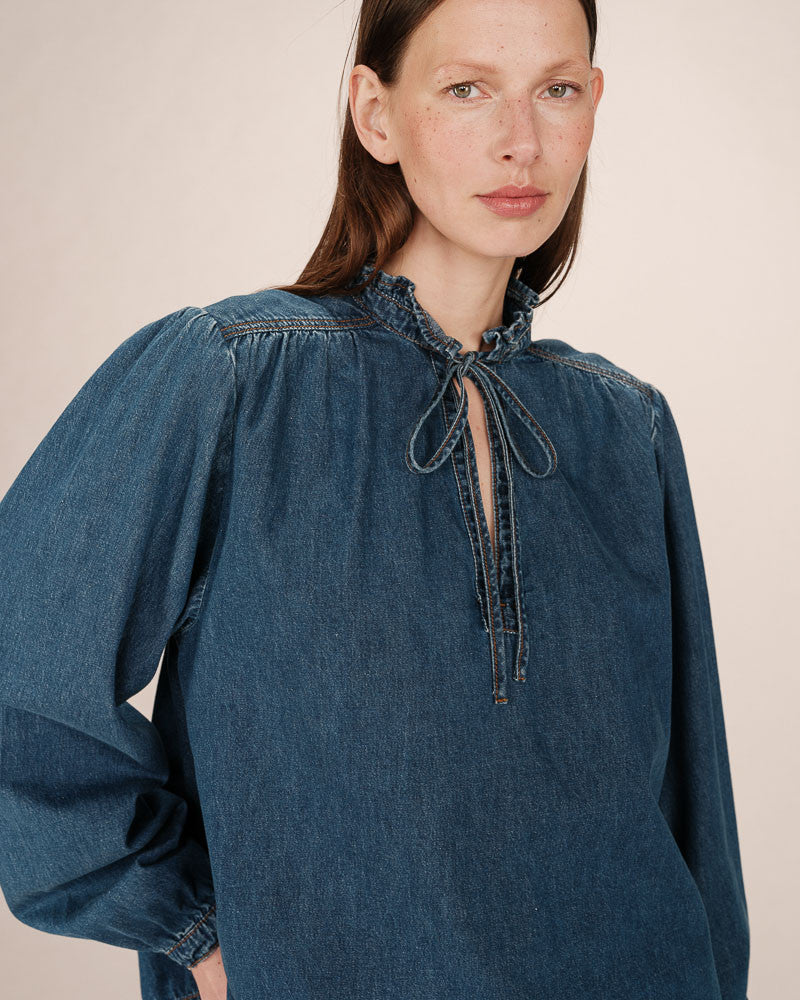 Salsa Denim Blouse - Medium Blue