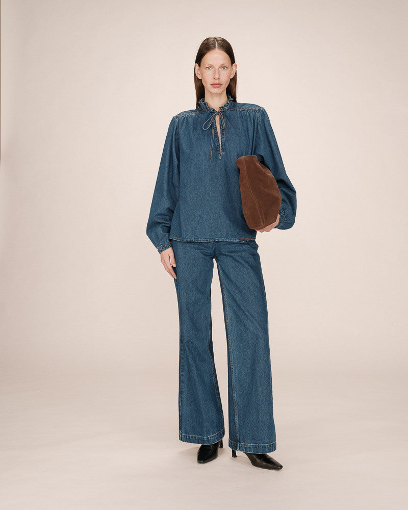 Salsa Denim Blouse - Medium Blue