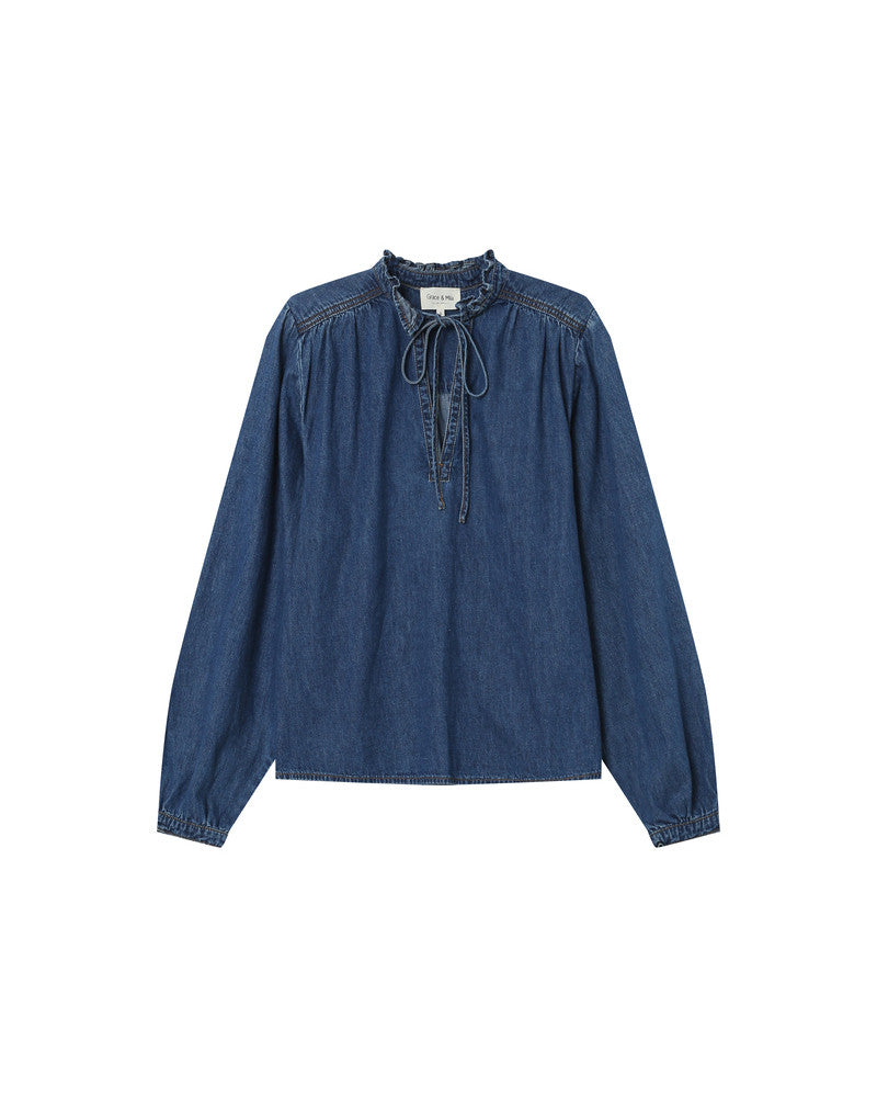 Salsa Denim Blouse - Medium Blue