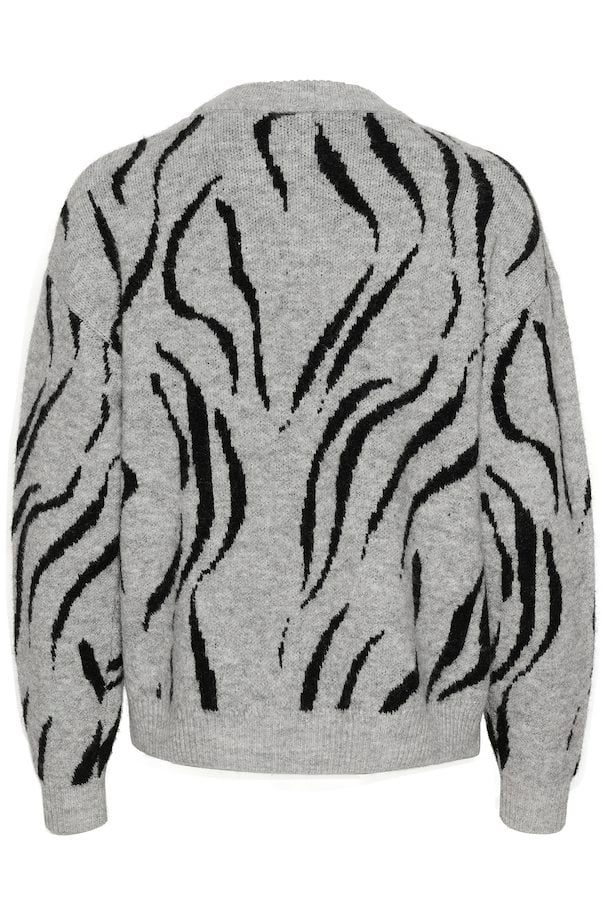 KAbillie Knit Pullover - Grey Melange/Black