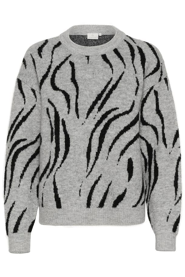 KAbillie Knit Pullover - Grey Melange/Black