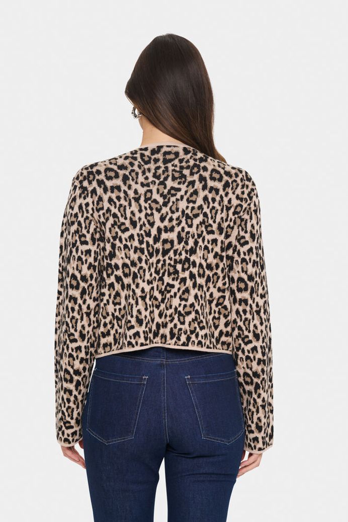 LydiaSZ Cardigan - Black Leopard Jacquard