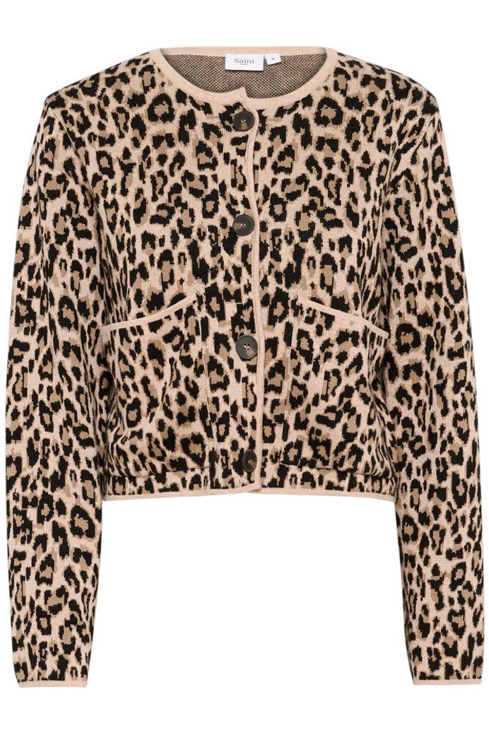 LydiaSZ Cardigan - Black Leopard Jacquard
