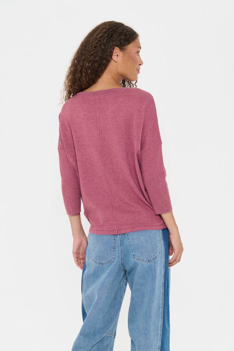 MilaSZ Round Neck Pullover -Red Violet Melange