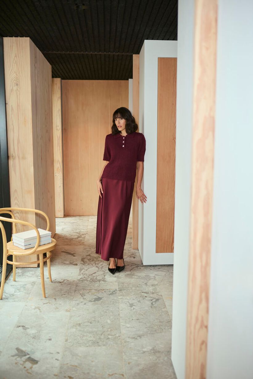 KAhill Long Skirt - Windsor Wine