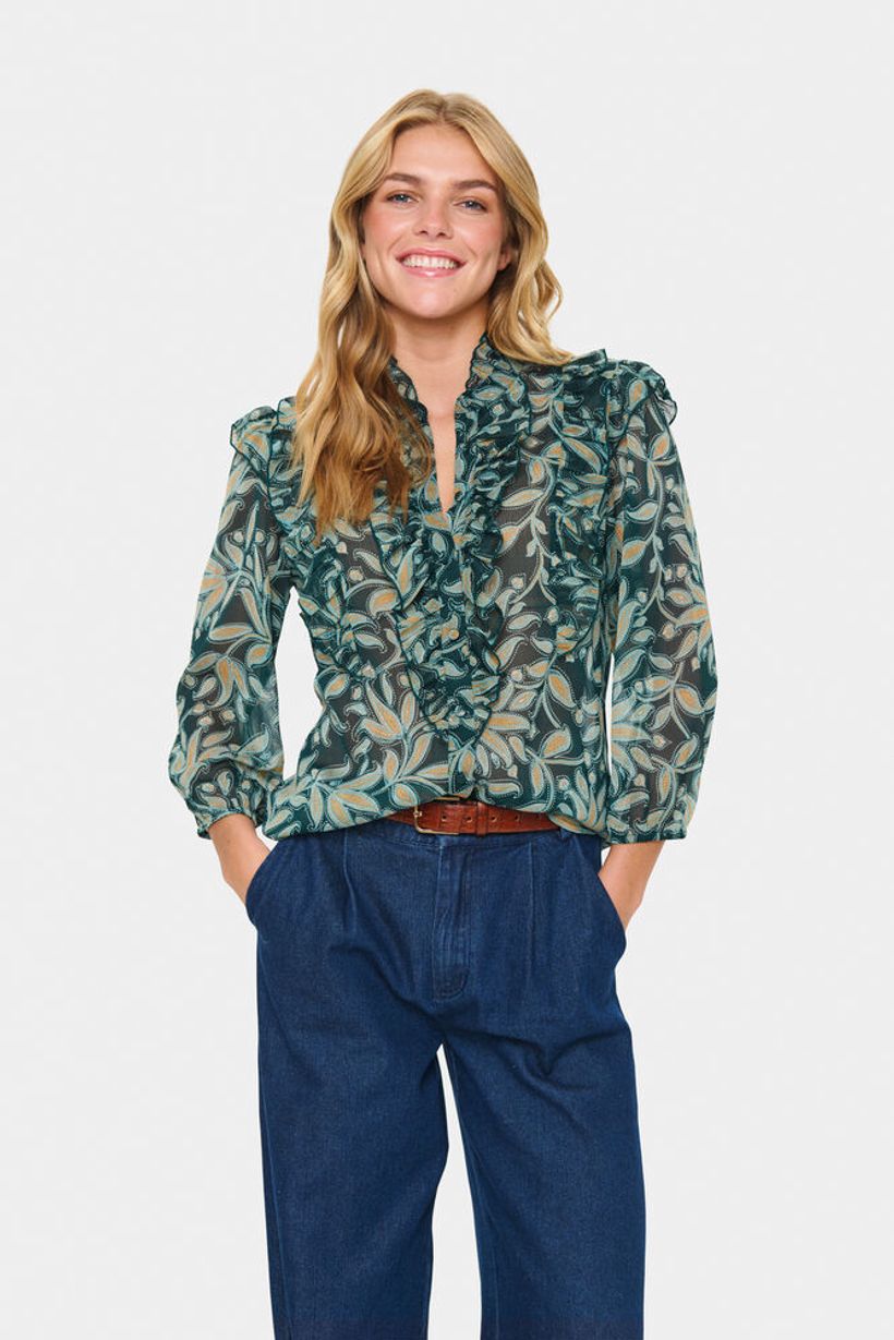 MaxineSZ Blouse - Pine Autumn Flora