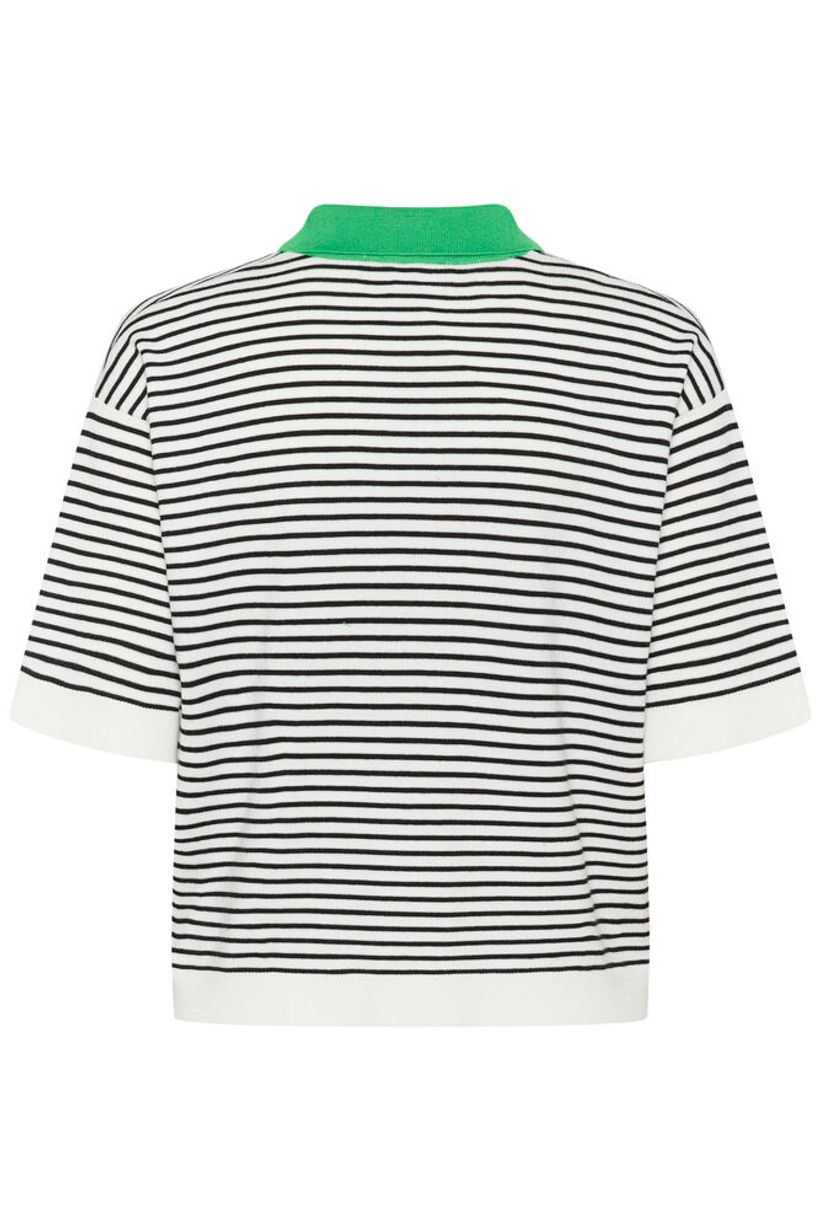 KAlizza Polo Knit - Chalk / Black Fine Stripe