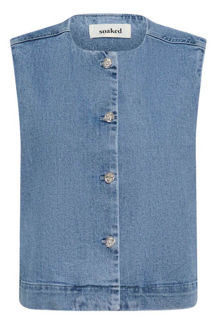 SLRinatina Waistcoat - Medium Blue Denim