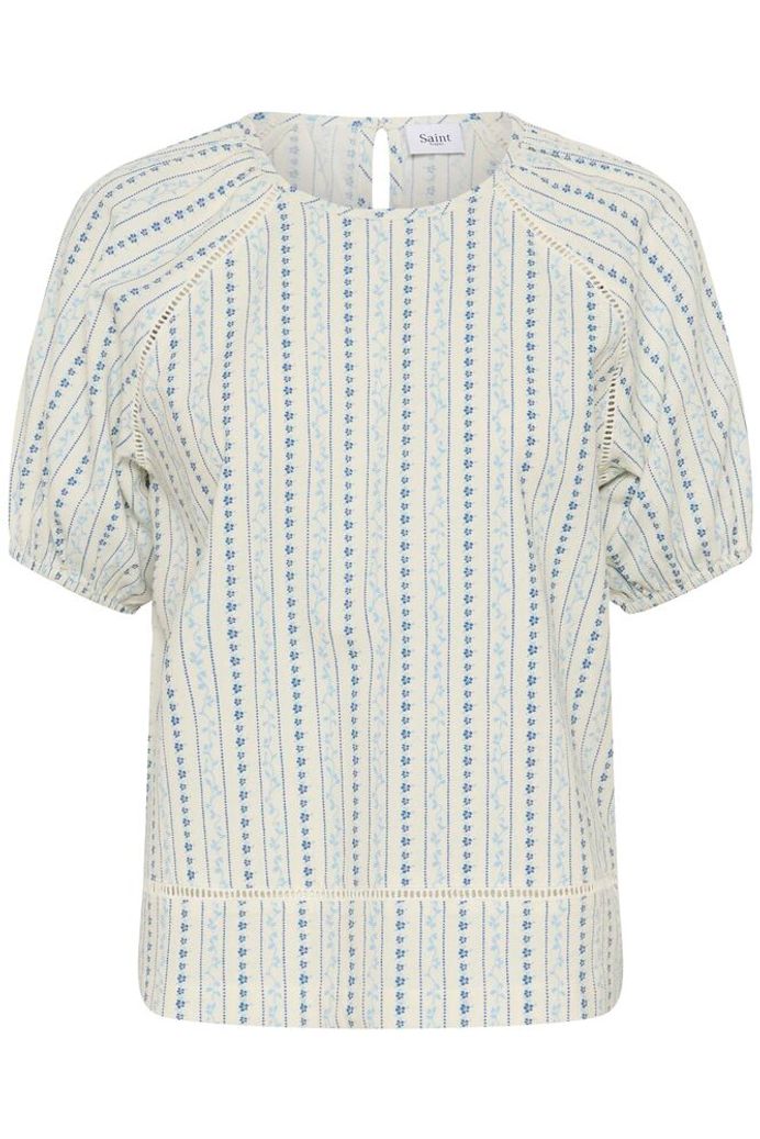 RajaSZ Blouse - Ice Vallarta Flower Stripes