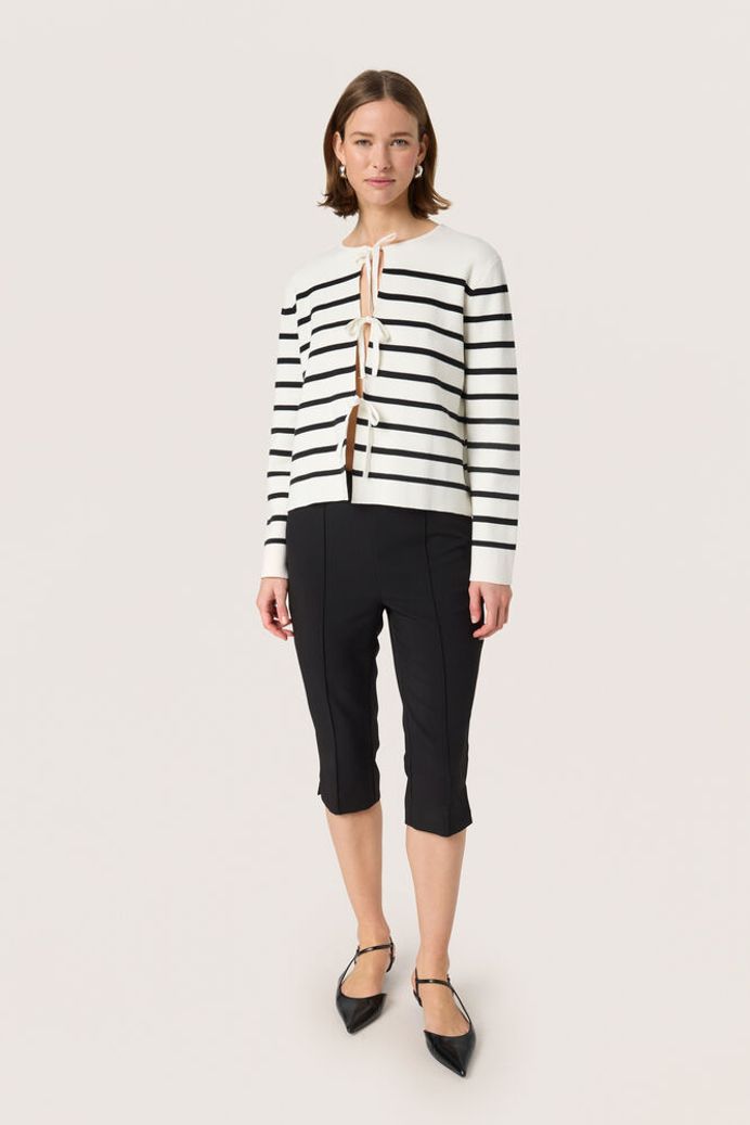 SLHaven Cardigan - White / Black Stripes