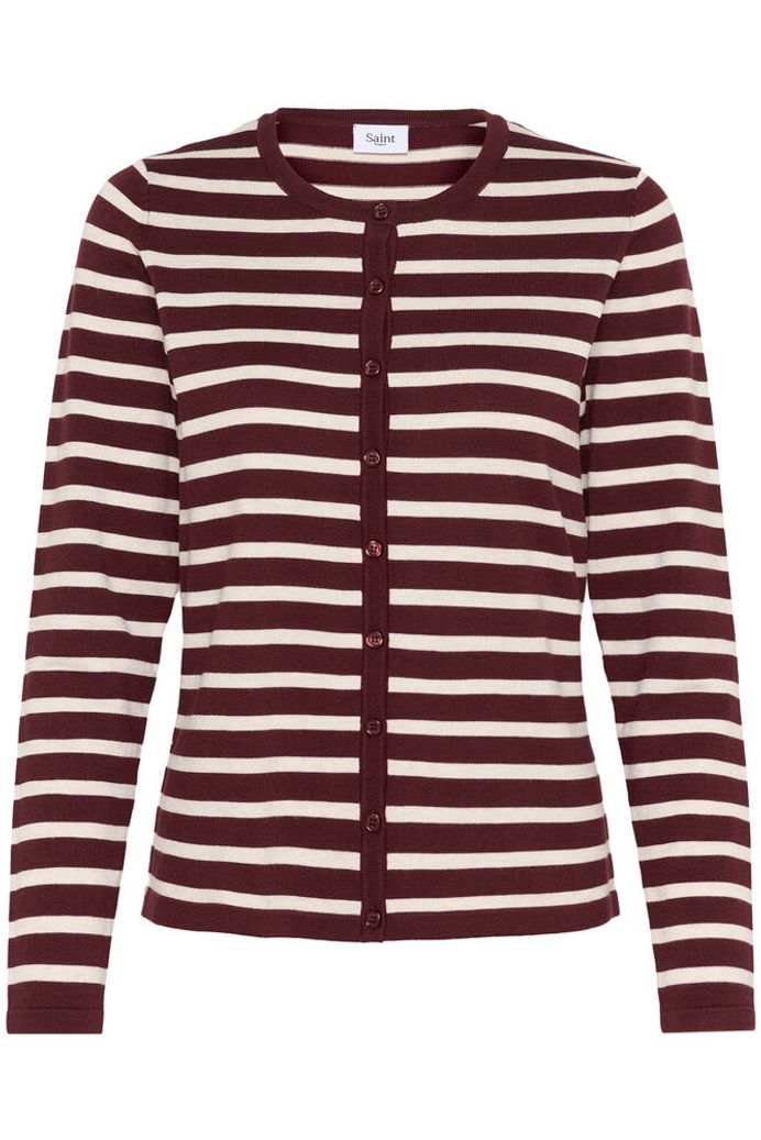 MilaSZ Striped Cardigan - Decadent Chocolate Fog Stripe