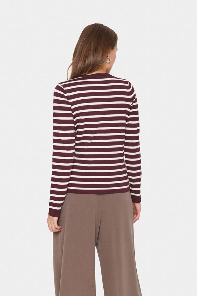 MilaSZ Striped Cardigan - Decadent Chocolate Fog Stripe