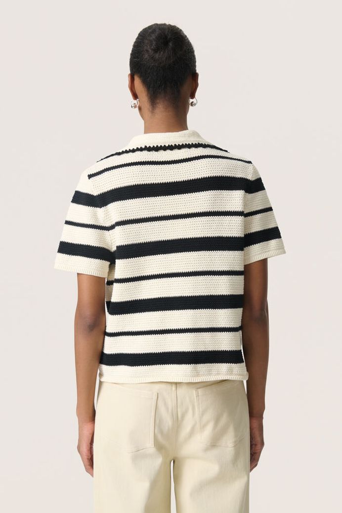 SLMadalena Pullover - White w Black Stripe