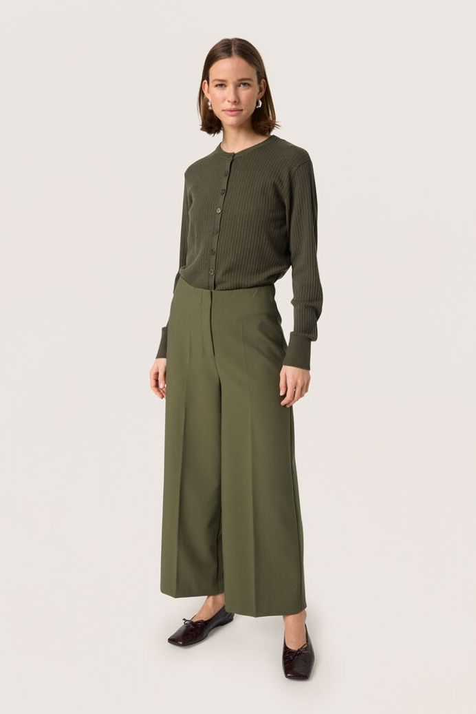 SLCorinne Wide Cropped Trousers - Grape Leaf