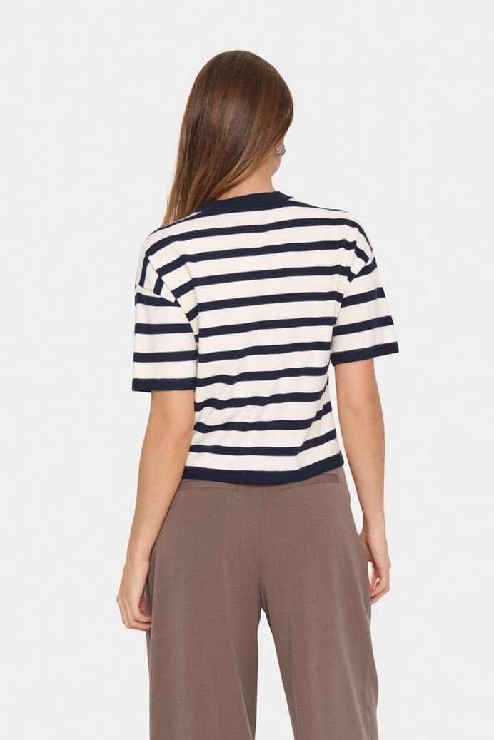 LikamSZ Striped Pullover - Winter White Nightsky Stripe