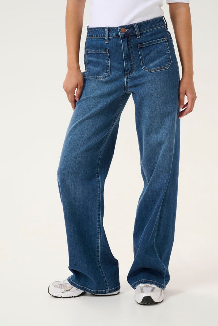 KAkarla High Waisted Wide Leg Jeans - Medium Blue Wash