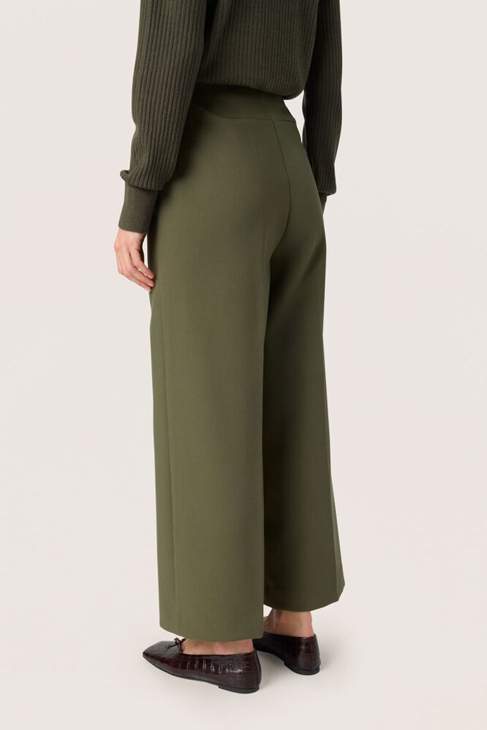 SLCorinne Wide Cropped Trousers - Grape Leaf