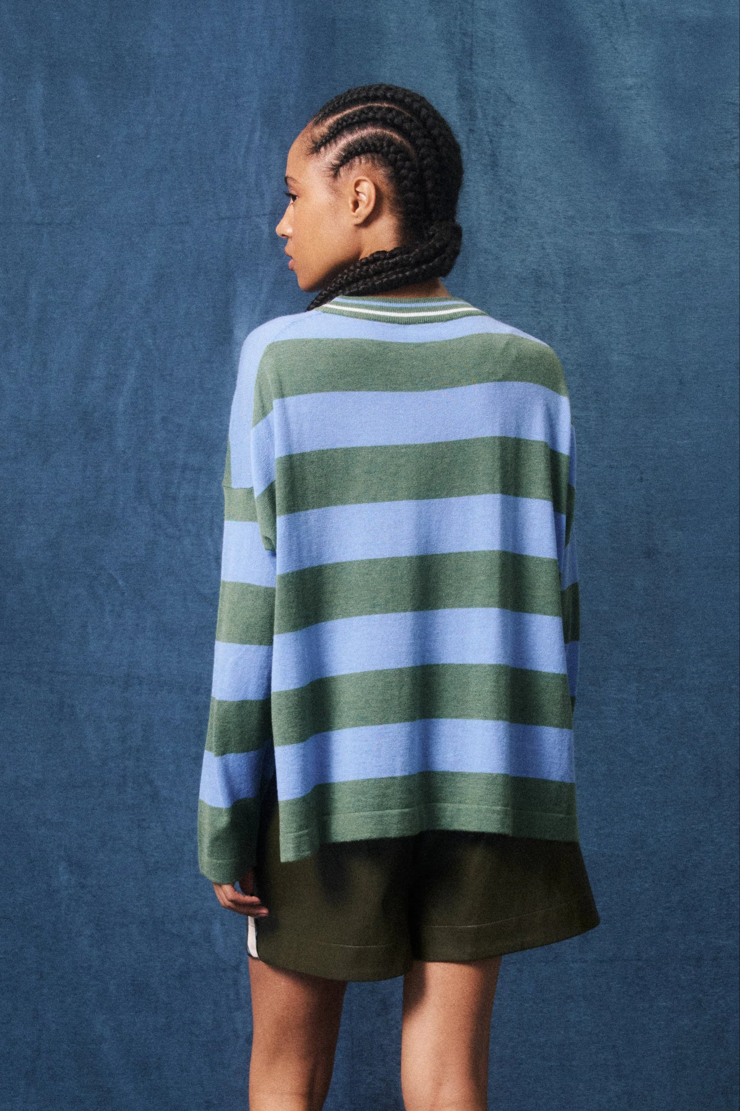 Ivana Stripe Pullover - Blue/Green