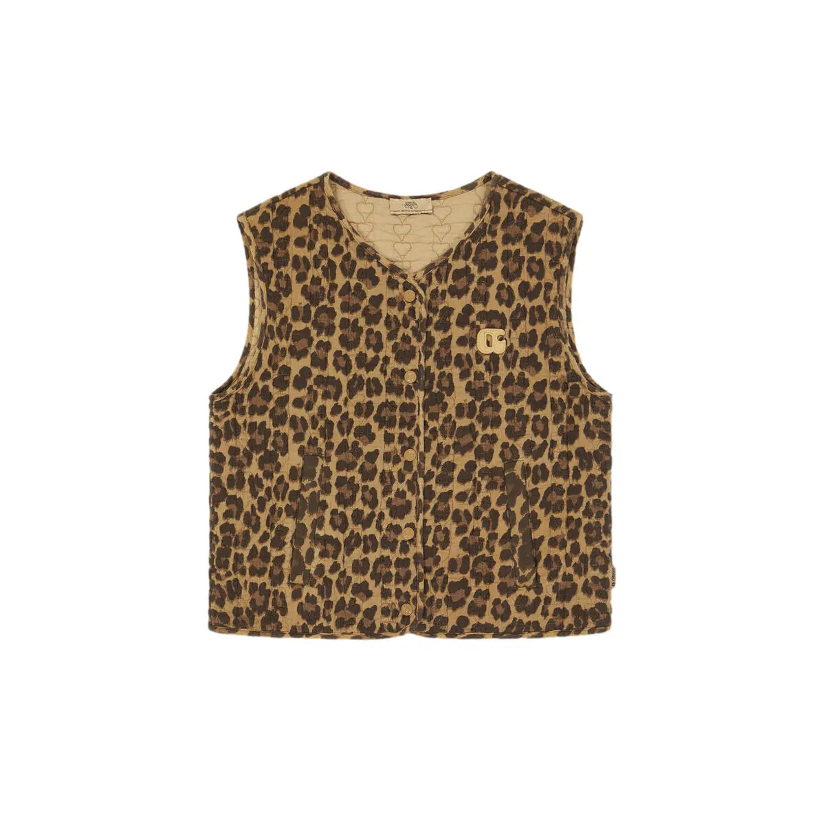 Leo Print Quilt Gilet - Leopard