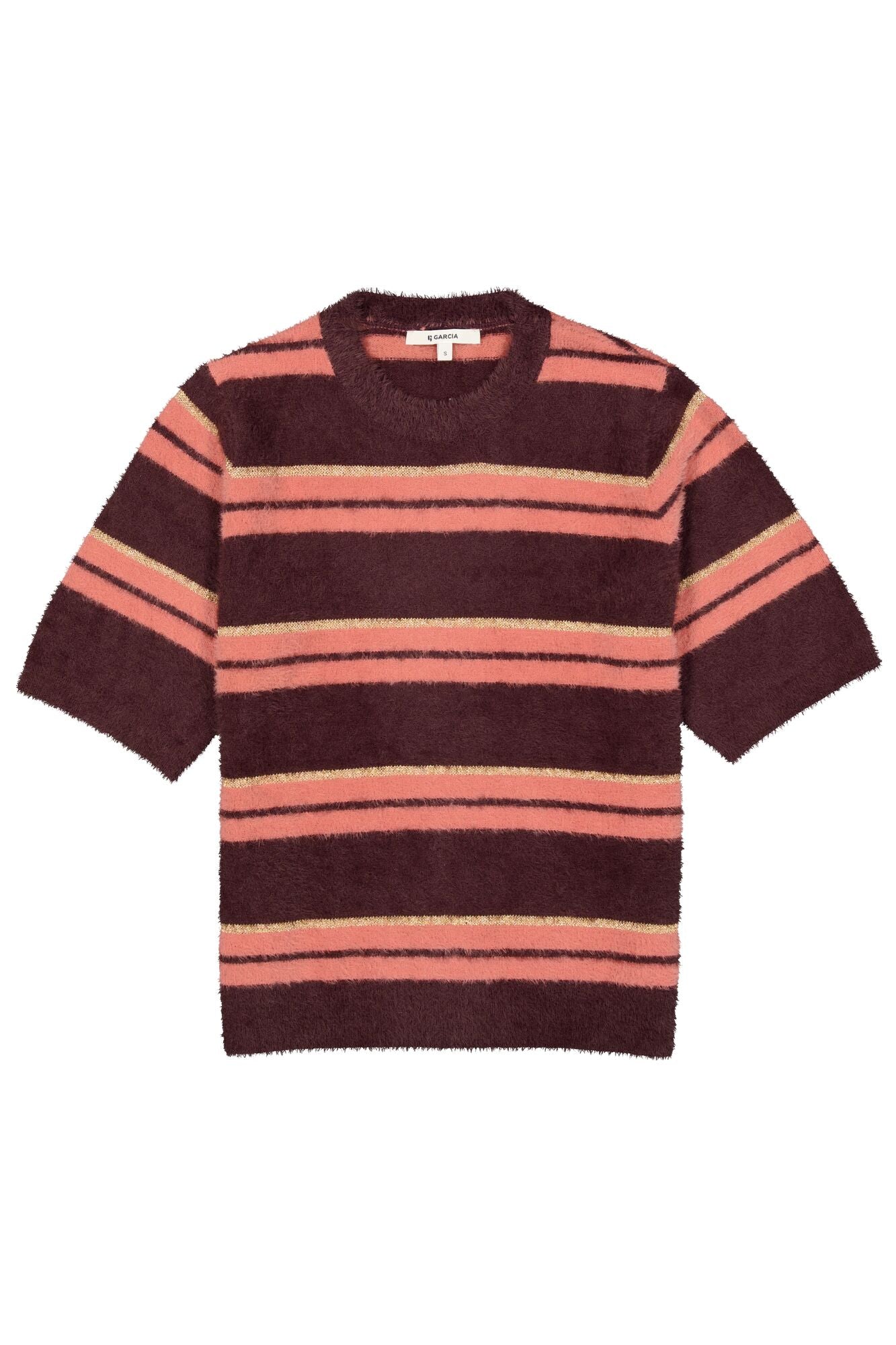 Hazel Bloom Pullover - Pink & Brown Stripe