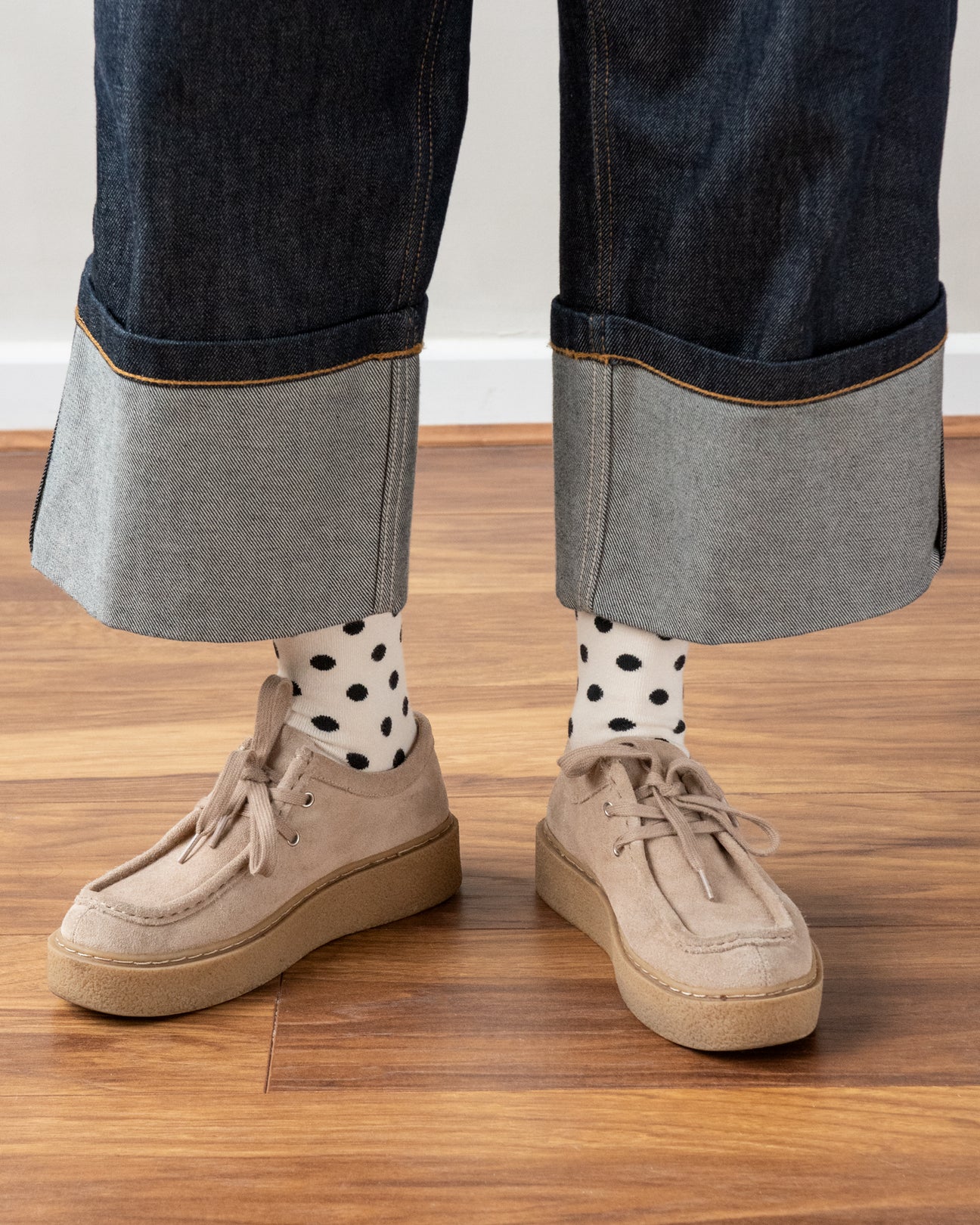 Luxe Cotton Polka Dot Socks - White