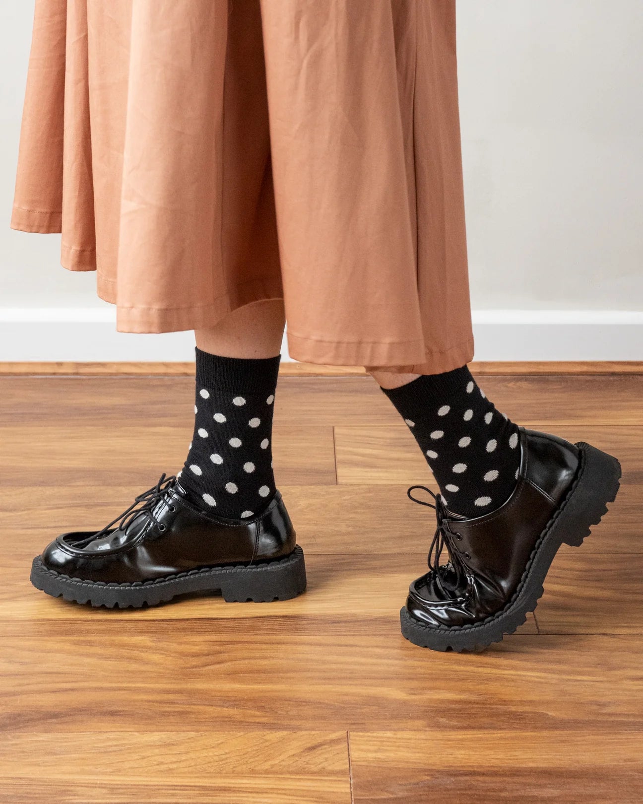 Luxe Cotton Polka Dot Socks - Black