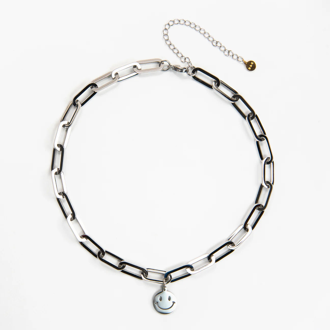 Chunky Silver Plated Smile Necklace