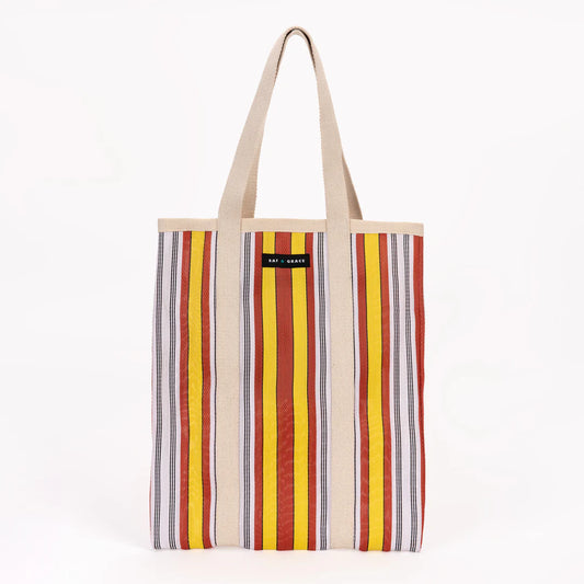 Recycled Plastic Yellow, Red & White Tote