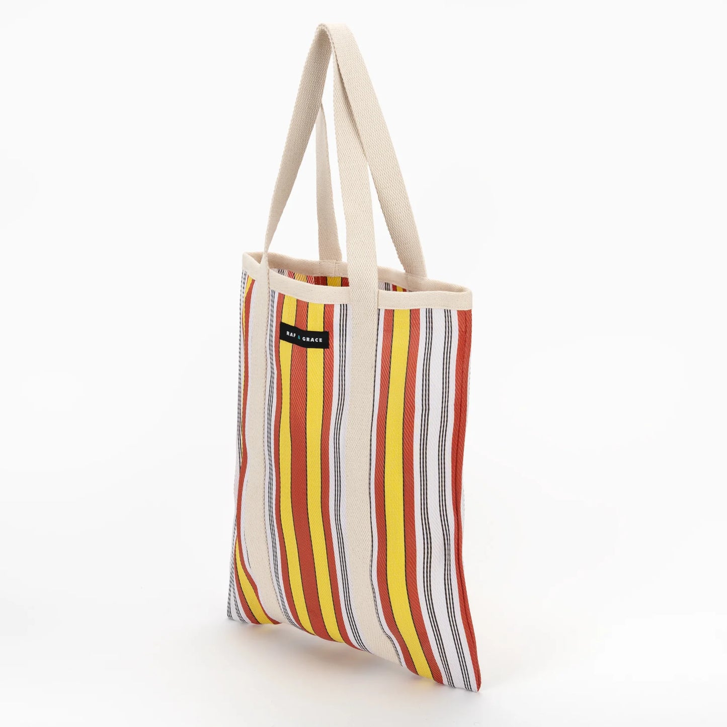 Recycled Plastic Yellow, Red & White Tote