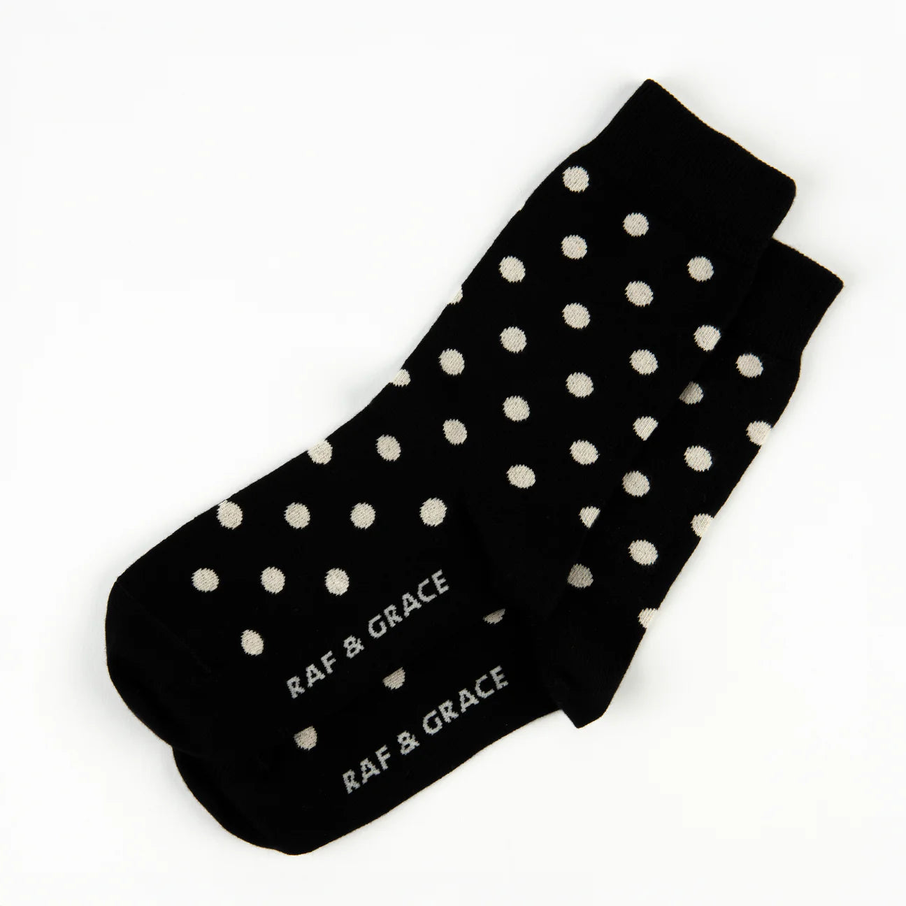 Luxe Cotton Polka Dot Socks - Black