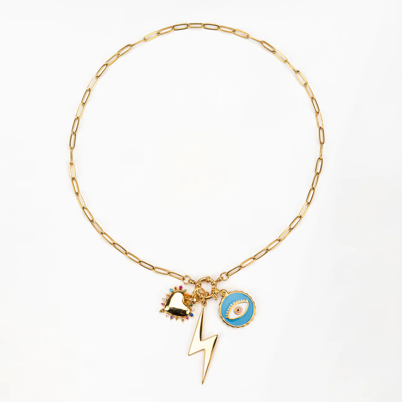 Three Charm Stacked Betsy Necklace