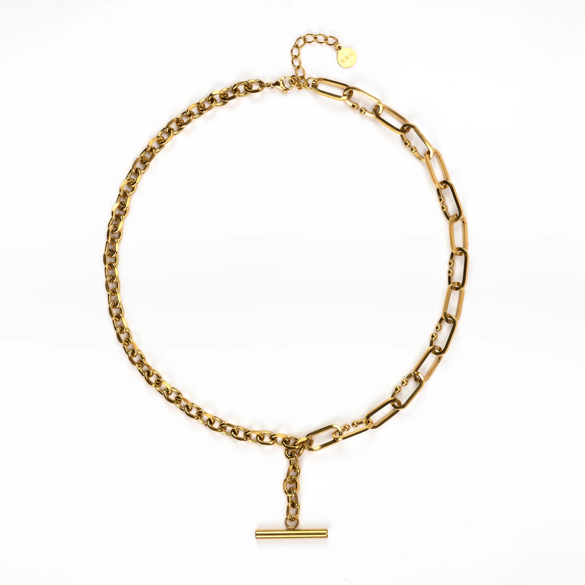 Claudia T Bar Necklace - Gold