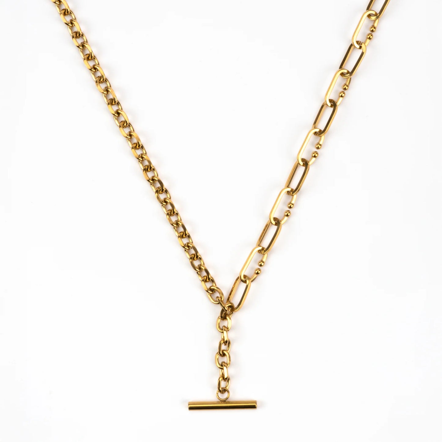 Claudia T Bar Necklace - Gold