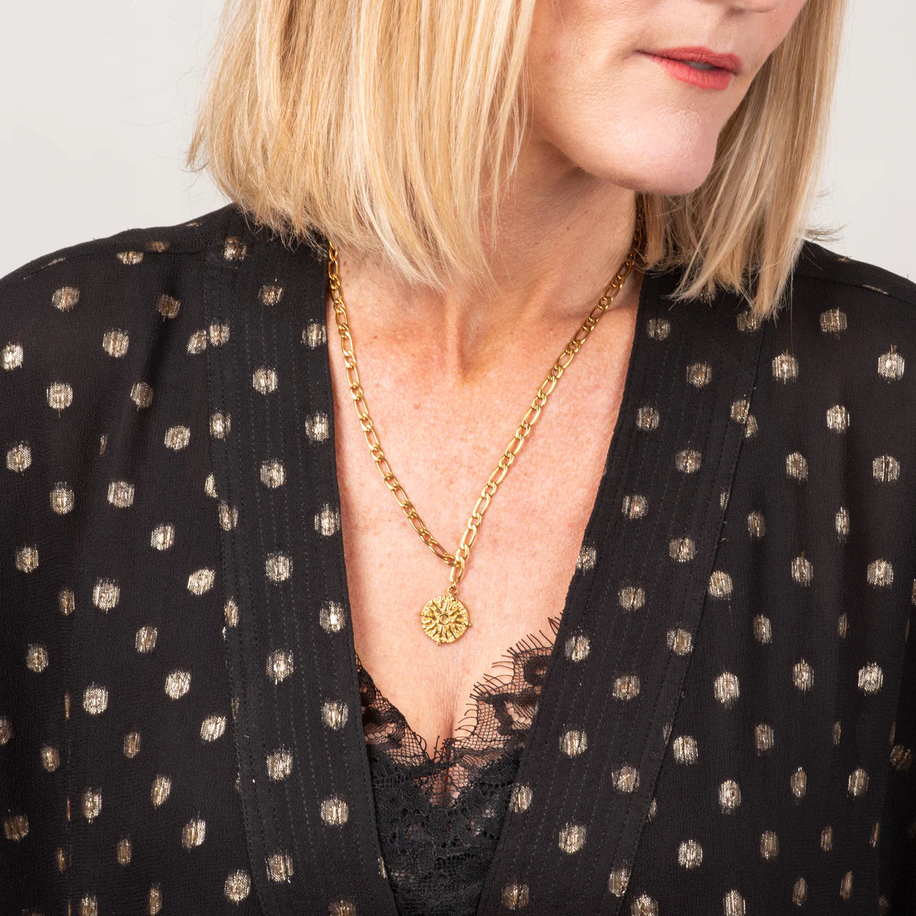 Yasmin Gold Plated Pendant Necklace