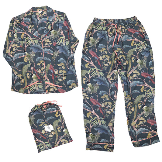 Dusky Mix Tropical Print Luxury Pyjama Set