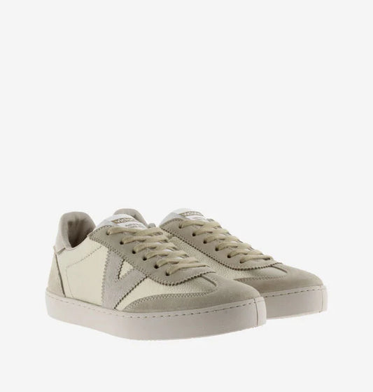 Berlin Split Leather Cyclist Trainer - Platino