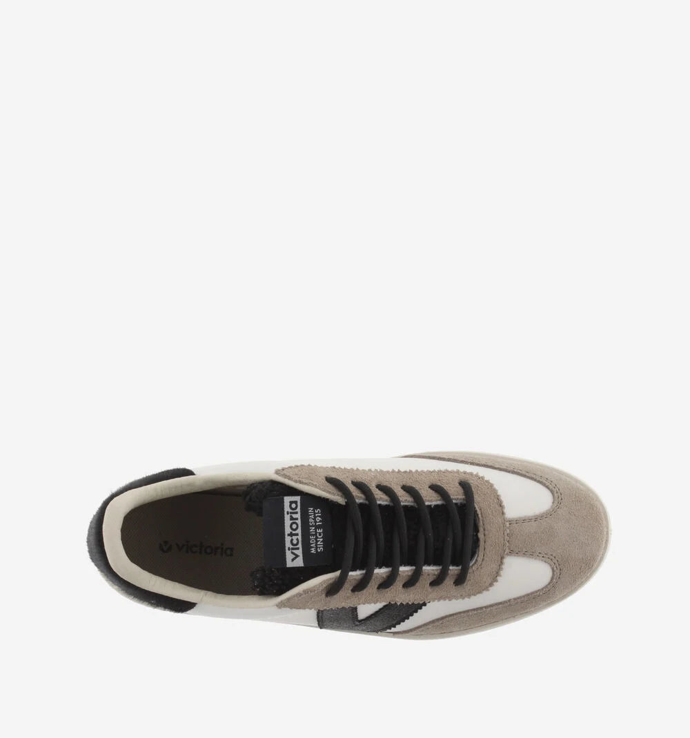Berlin Split Leather Cyclist Trainer - Black Sherling