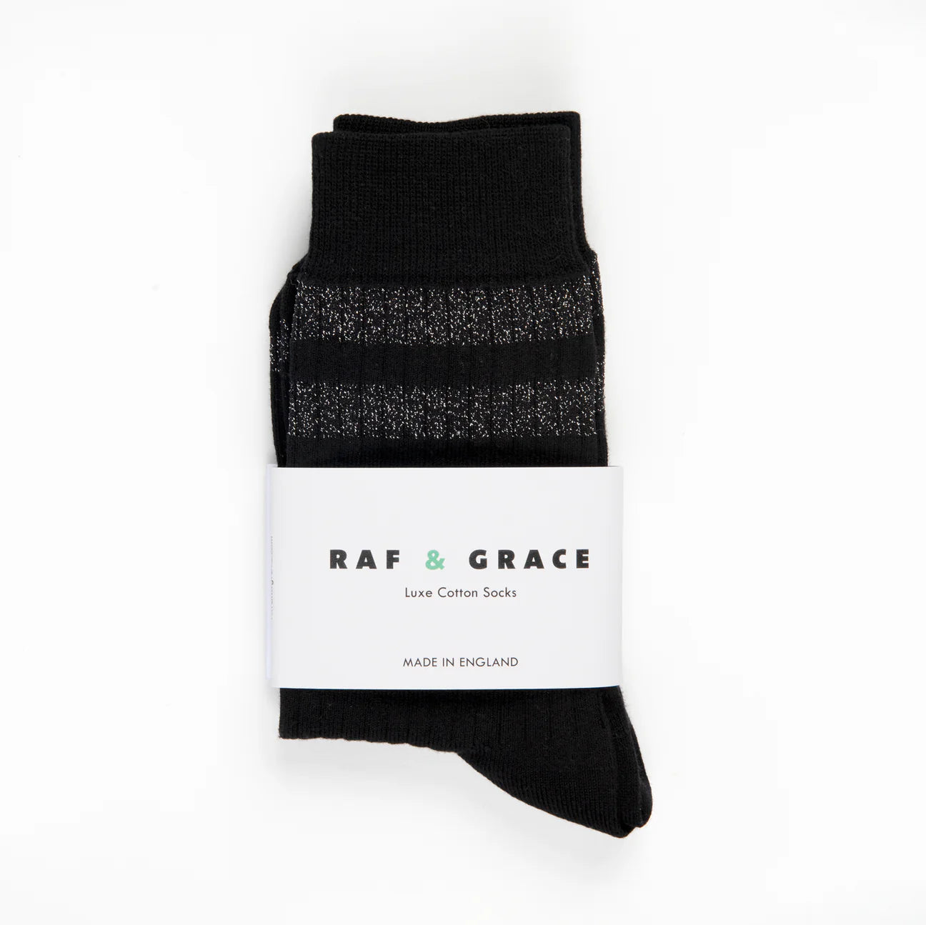 Luxe Cotton Socks - Black & Silver