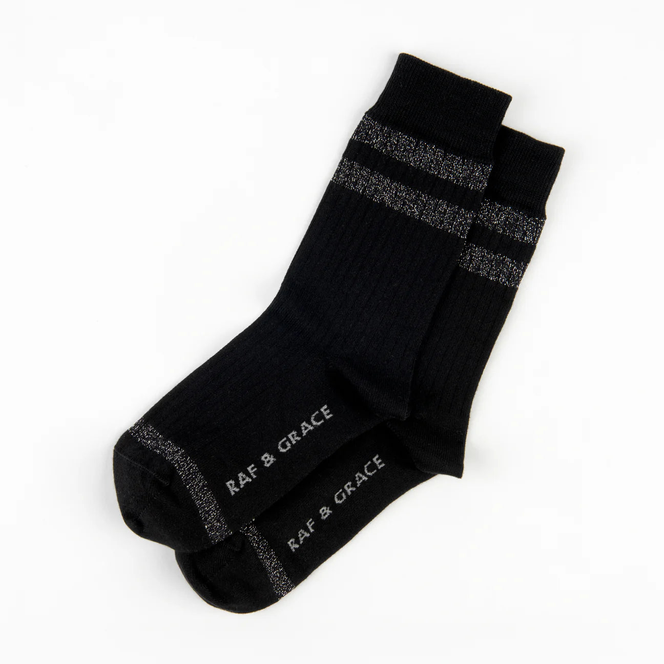 Luxe Cotton Socks - Black & Silver