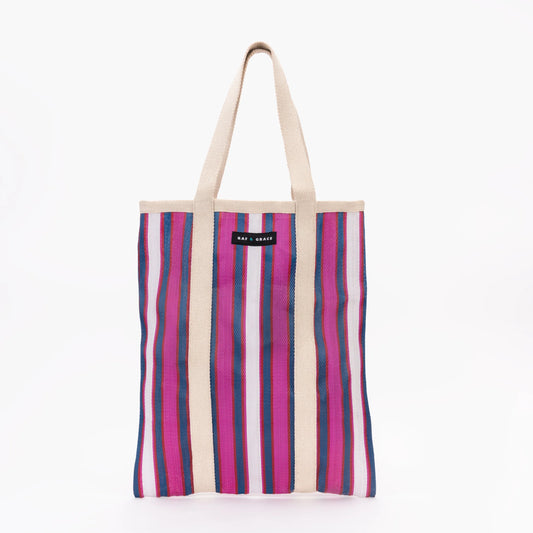 Recycled Plastic Red & Purple Tote