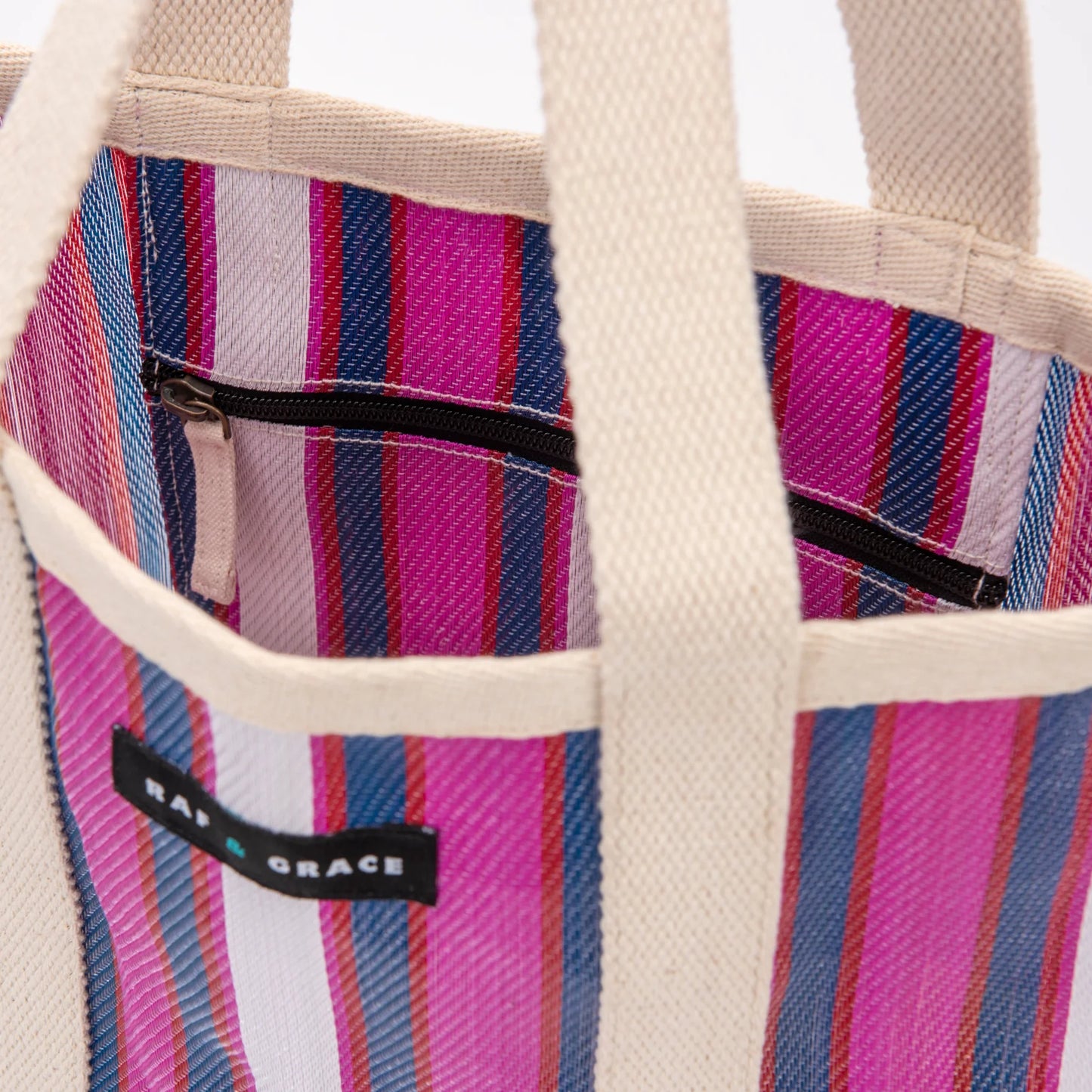 Recycled Plastic Red & Purple Tote